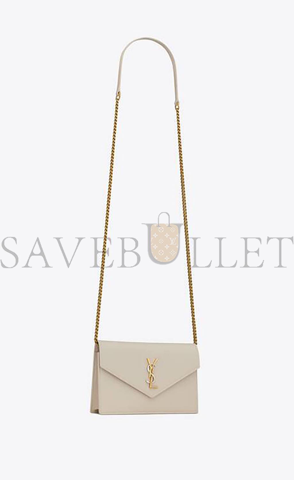 YSL CASSANDRE ENVELOPE CHAIN WALLET IN SMOOTH LEATHER 743050AAB4K9290 (19*12.5*3.5cm)