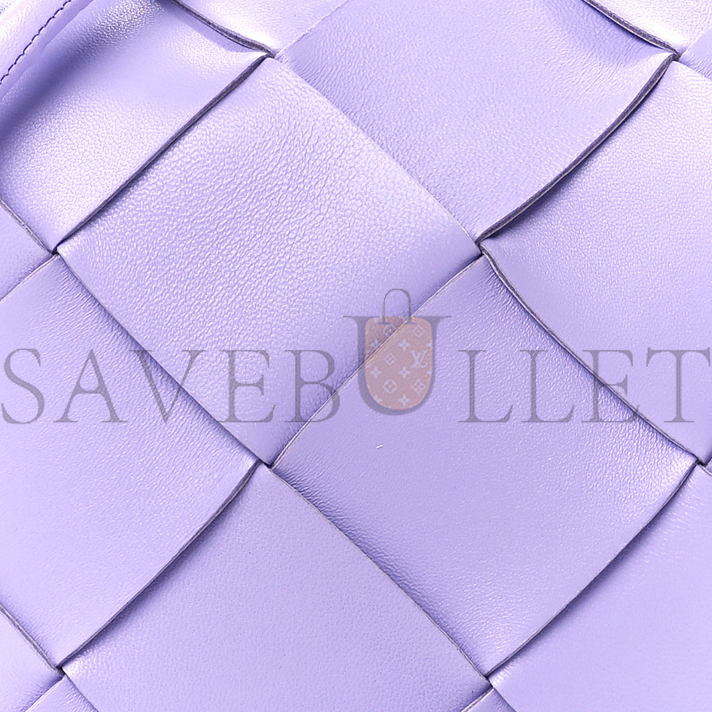 BOTTEGA VENETA LAMBSKIN MAXI INTRECCIO SMALL CASSETTE CAMERA BAG WISTERIA 1441907 (23*15*8cm)