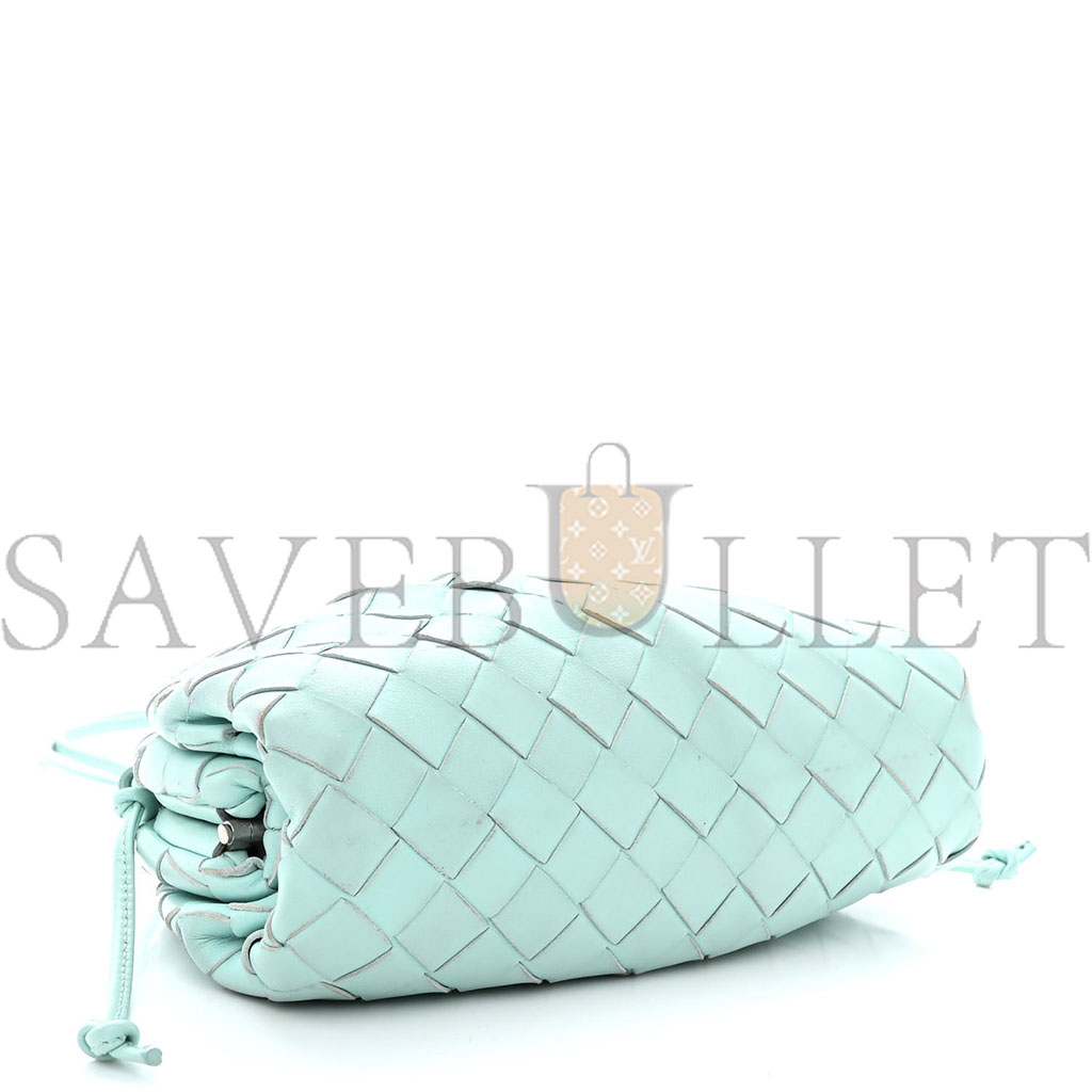 BOTTEGA VENETA NAPPA INTRECCIATO THE MINI POUCH ICE (20*13*5cm)