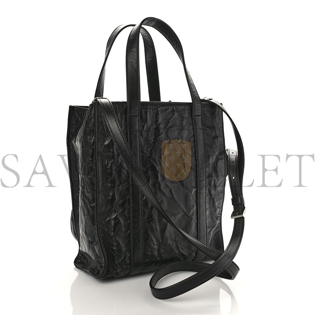 PRADA NAPPA MINI ANTIQUE ROSETTE FLOWER TOTE BAG BLACK (24*22*10cm)