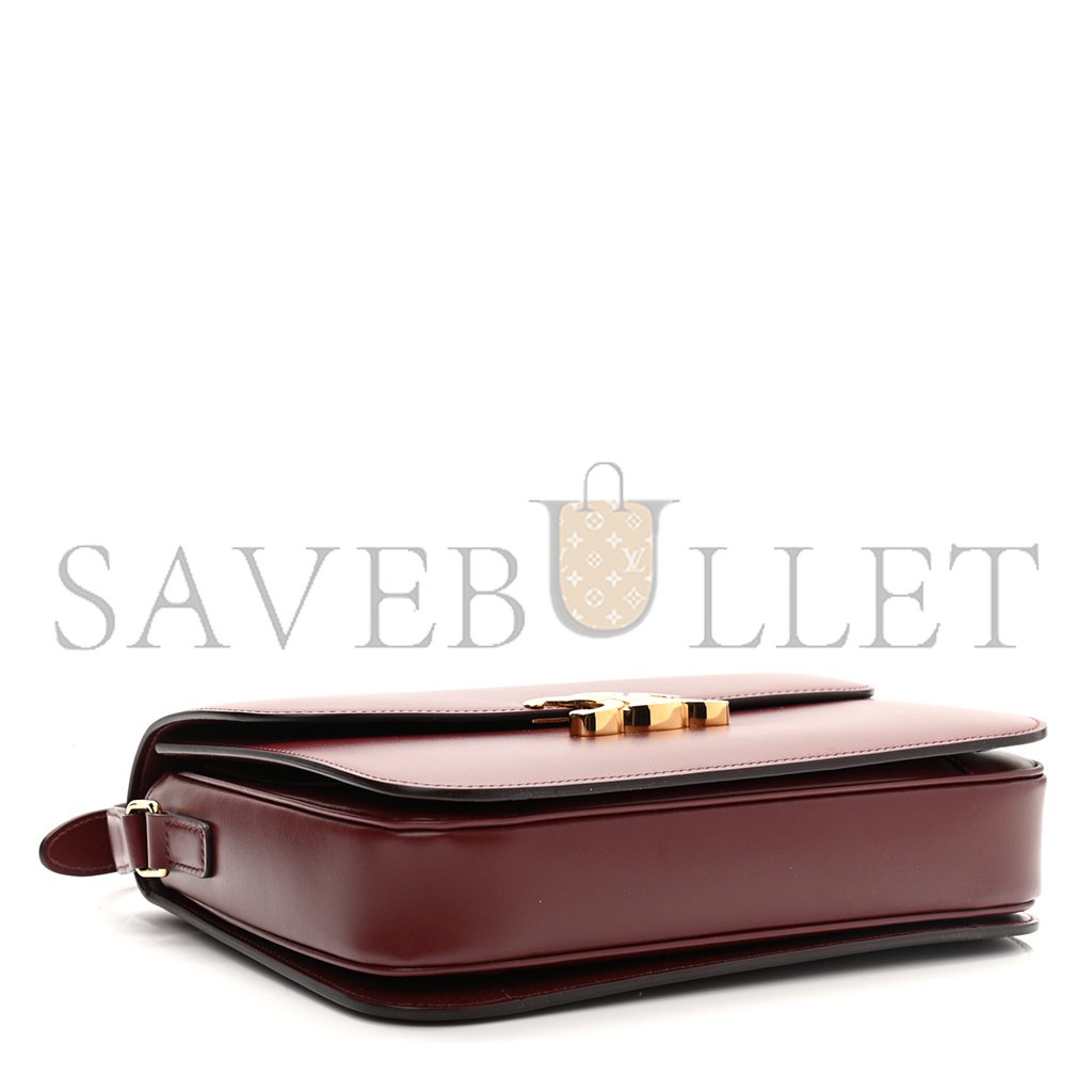 CELINE SHINY CALFSKIN MEDIUM TRIOMPHE LIGHT BURGUNDY  (23*15*5cm)