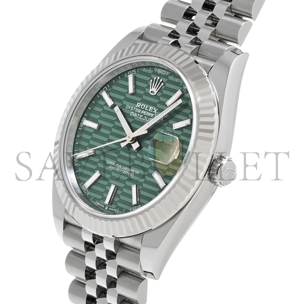 ROLEX DATEJUST MINT GREEN 41MM WATCH 126334-0030