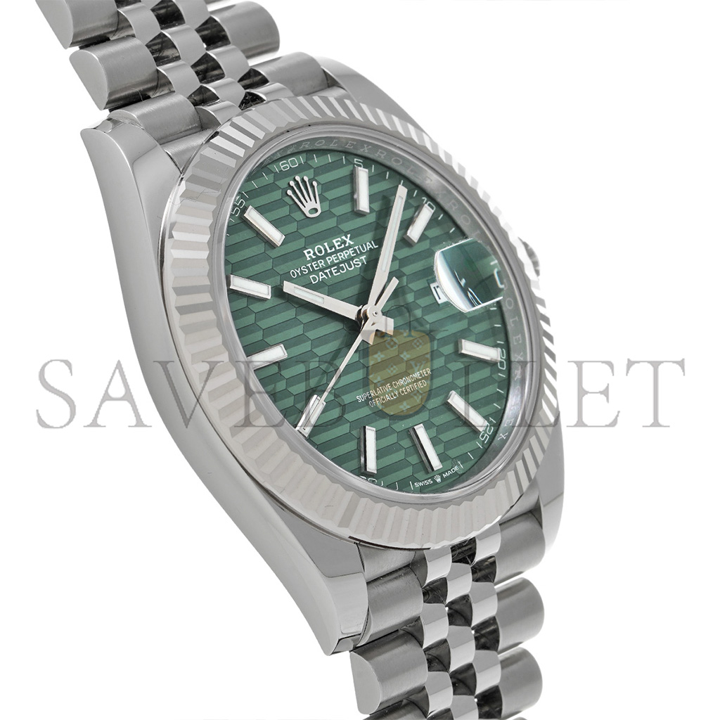 ROLEX DATEJUST MINT GREEN 41MM WATCH 126334-0030