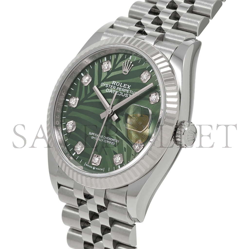 ROLEX DATEJUST OLIVE GREEN PALM THEME 41MM WATCH 126234-0055