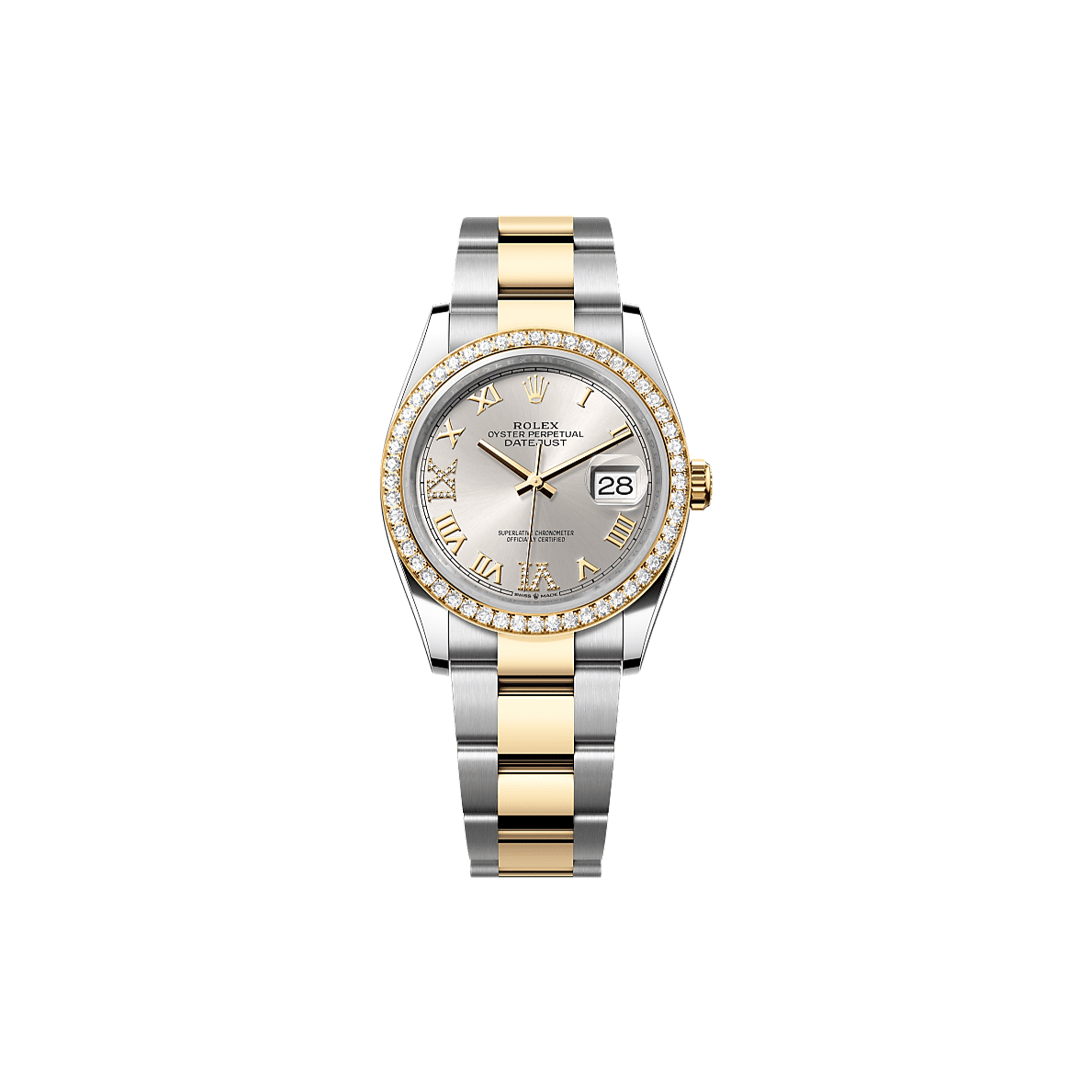 ROLEX DATEJUST 36 OYSTER, 36 MM, OYSTERSTEEL, YELLOW GOLD AND DIAMONDS WATCH 126283RBR-0018