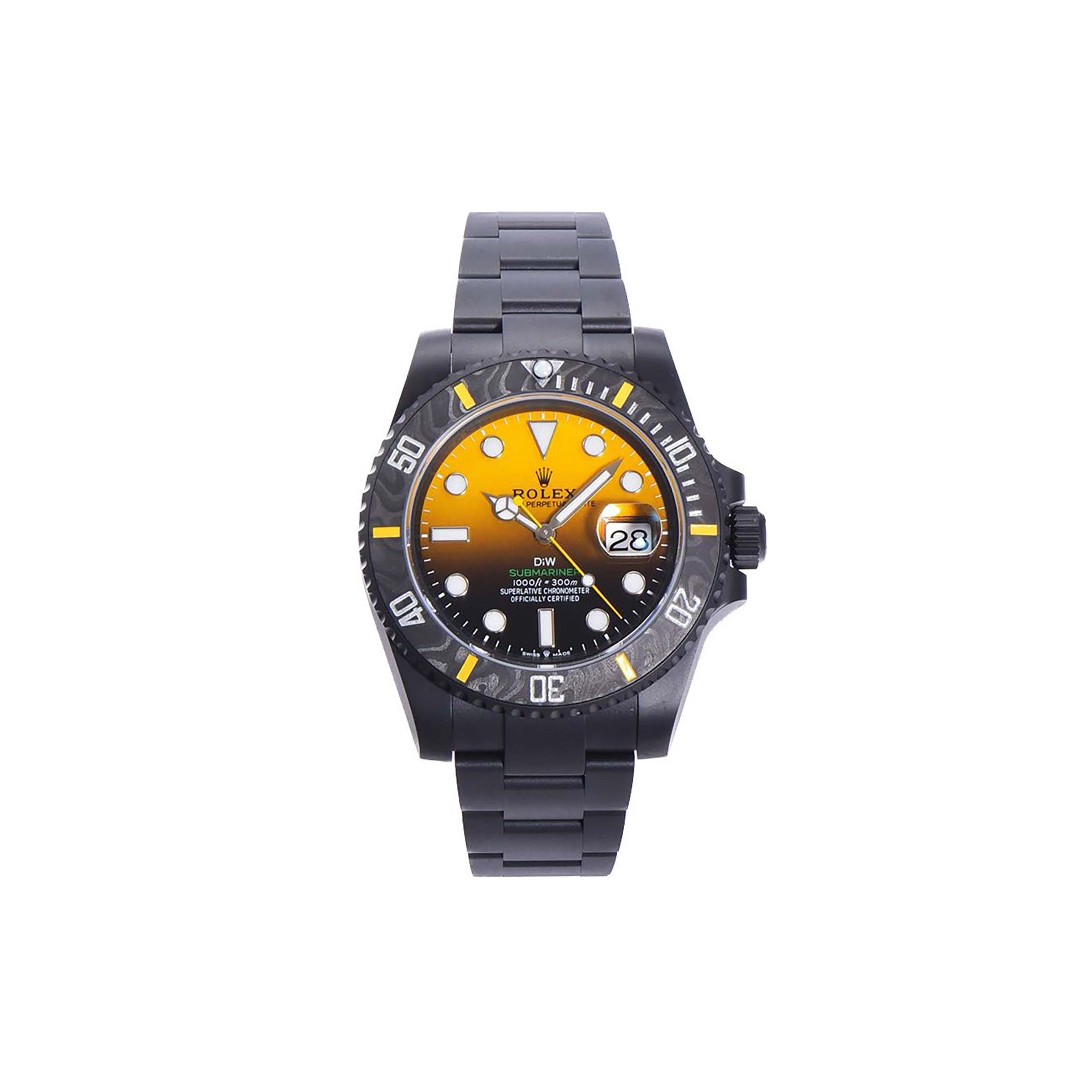 ROLEX SUBMARINER DIW CARBON YELLOW GRADIENT DIAL WATCH 126610LN