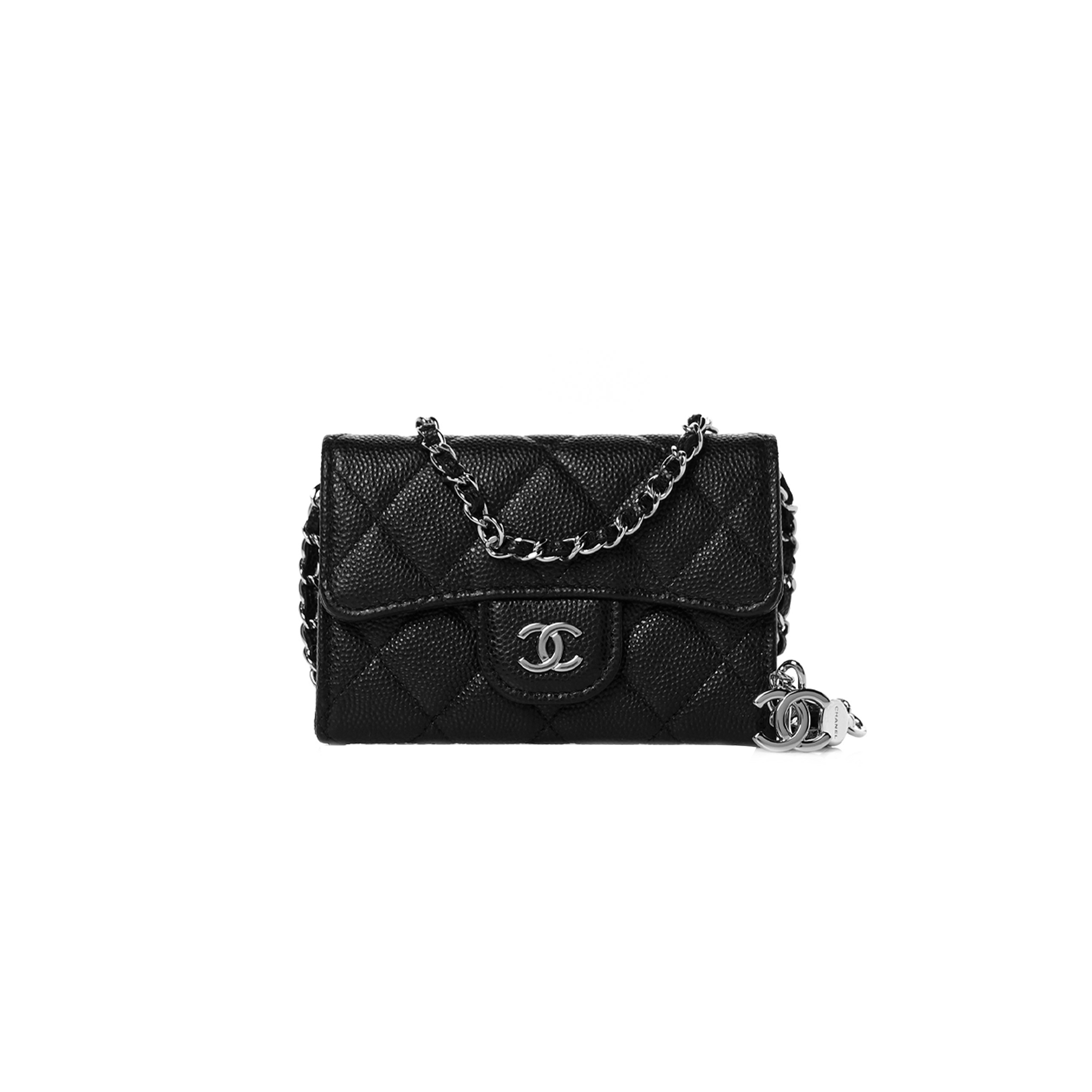 CHANEL CAVIAR QUILTED FLAP CLASSIC BELT BAG BLACK A81081 (10.5*7*2.5cm)