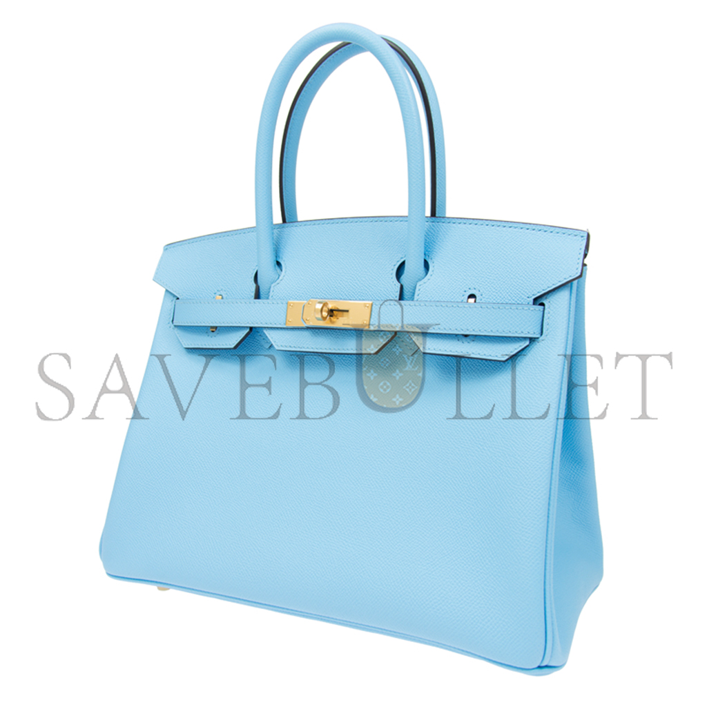 HERMES BIRKIN 25 SKY BLUE TOP HANDLE BAG BK307NEPGP (25*20*13cm)