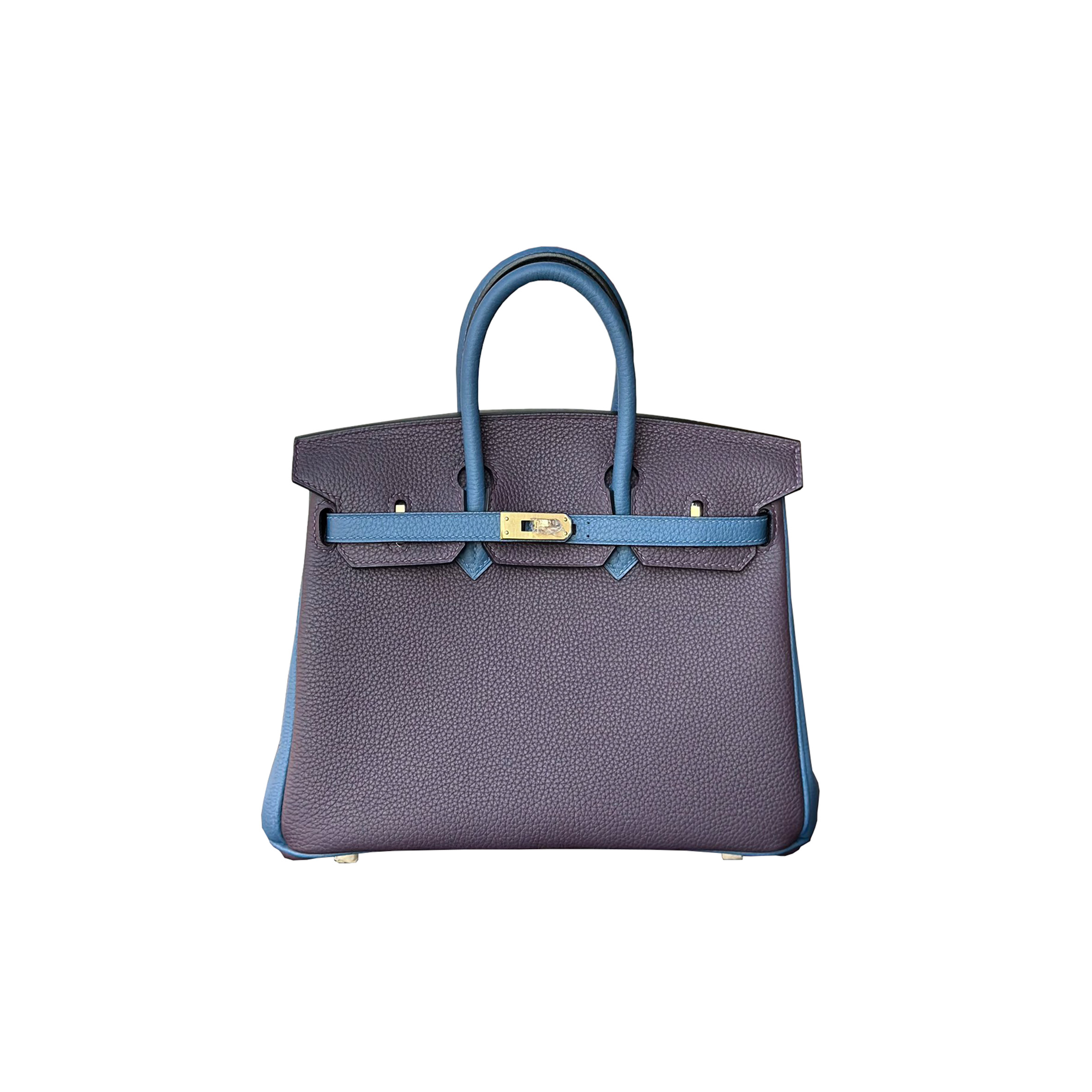 HERMES BIRKIN 25 GOLD BUCKLE ELECTRIC BLUE BAG 1917288353 (25*20*13cm)