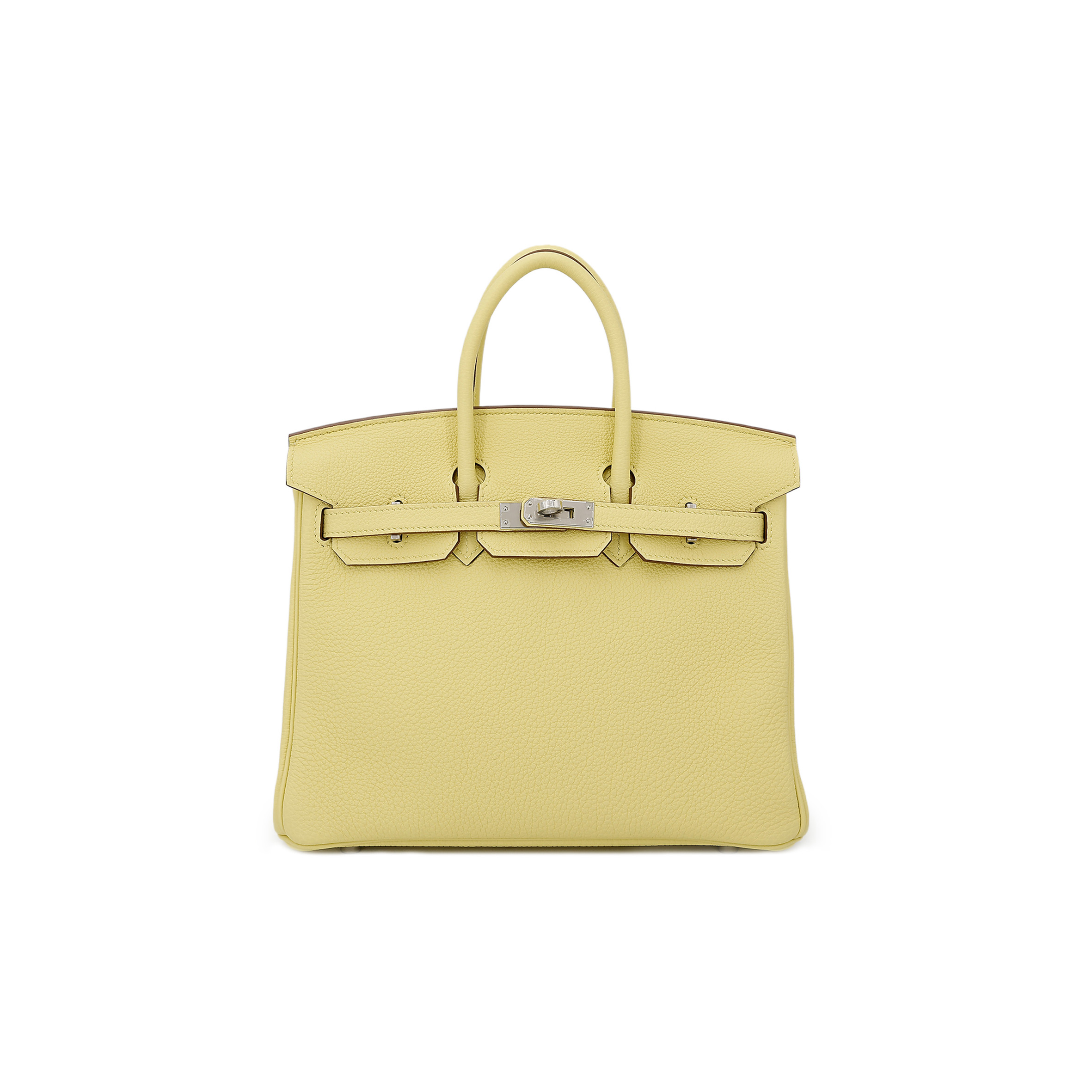 HERMÈS BIRKIN 30 TOGO LEATHER LEMON YELLOW SILVER BUCKLE BAG 1271660027 (30*23*15cm)