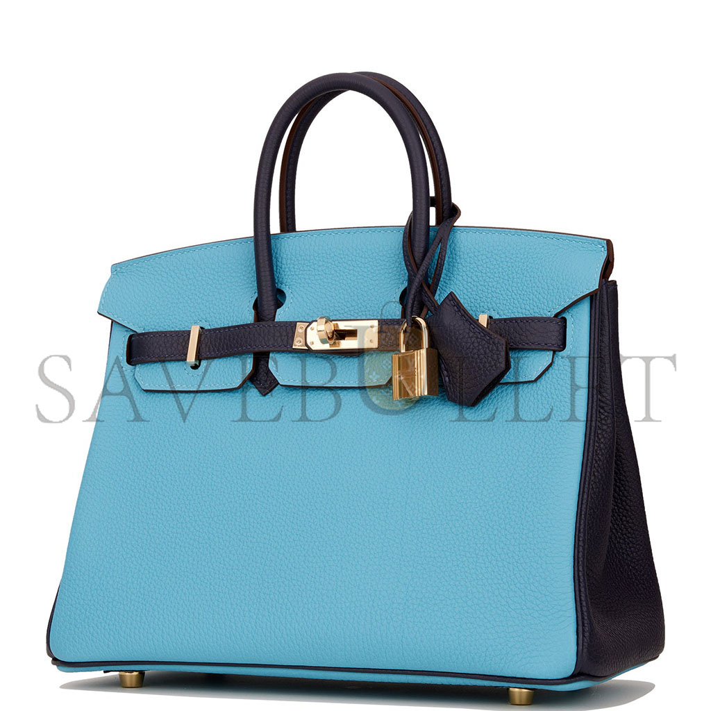 HERMÈS BIRKIN 30 TOGO LEATHER NORTHERN BLUE AND MIDNIGHT BLUE ROSE GOLD BUCKLE 2354843790 (30*23*15cm)