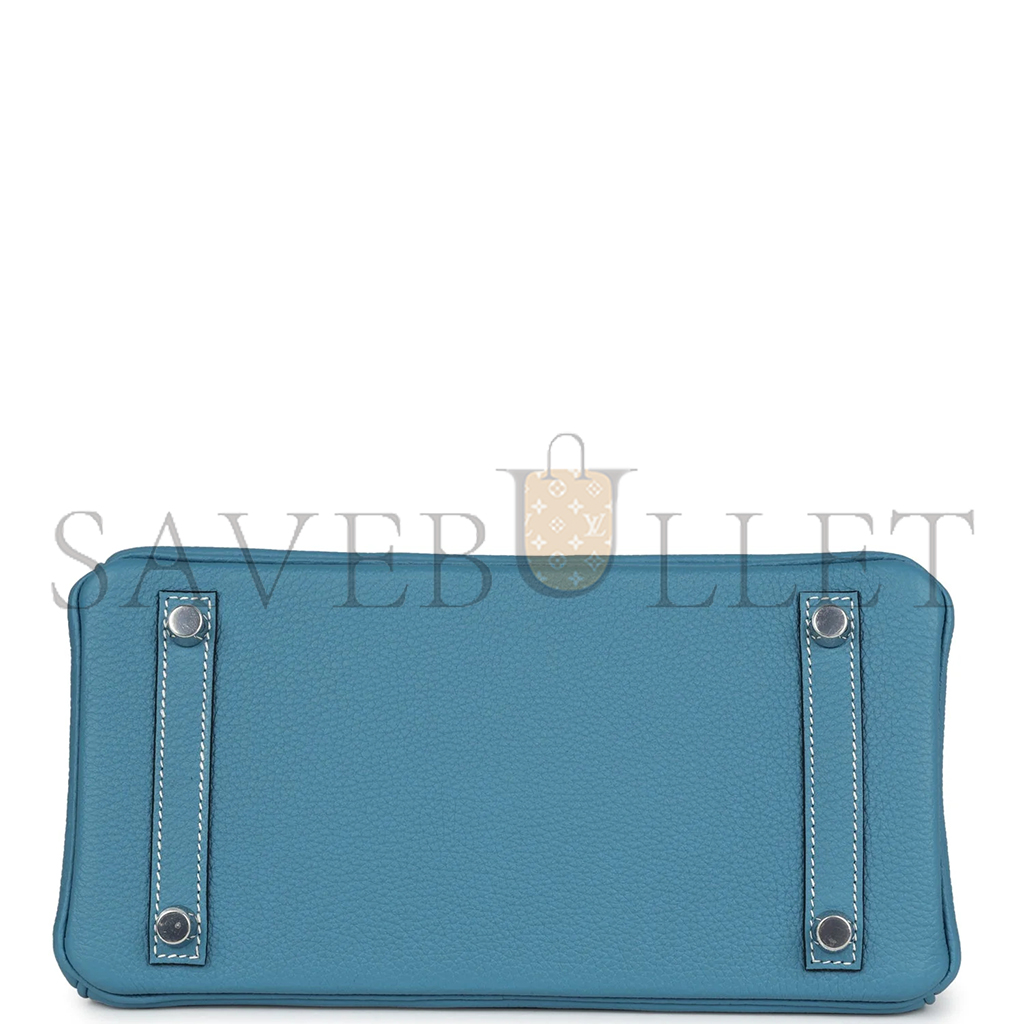 HERMÈS BIRKIN 25 BLUE JEAN TOGO PALLADIUM HARDWARE 265378 (25*20*13cm)