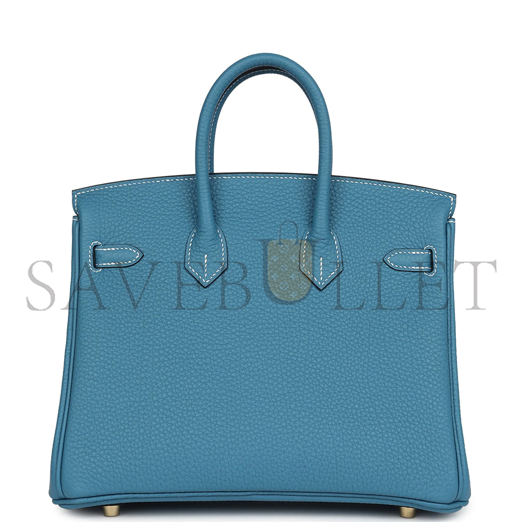 HERMÈS BIRKIN 25 BLUE JEAN TOGO GOLD HARDWARE 265379 (25*20*13cm)