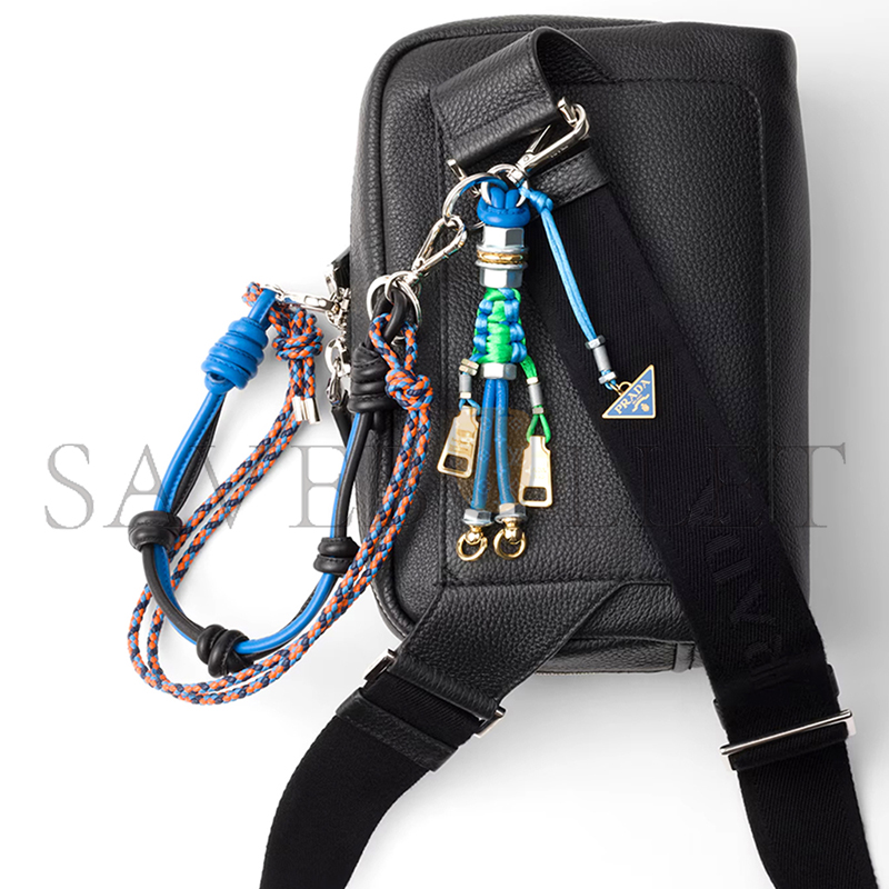 PRADA LEATHER SHOULDER BAG WITH CHARM 2VH181 (24*16.5*7cm)