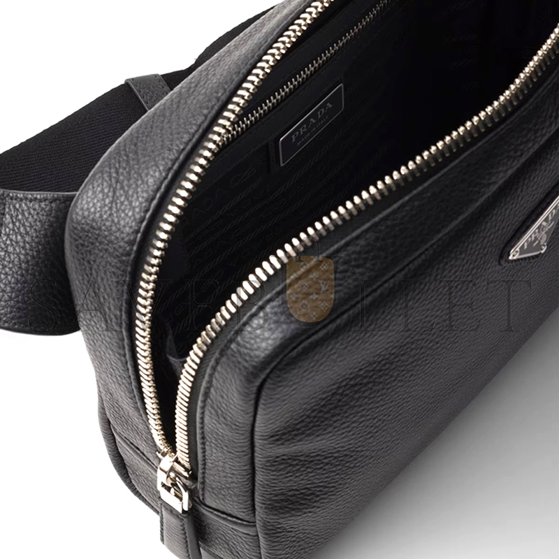 PRADA LEATHER SHOULDER BAG WITH CHARM 2VH181 (24*16.5*7cm)