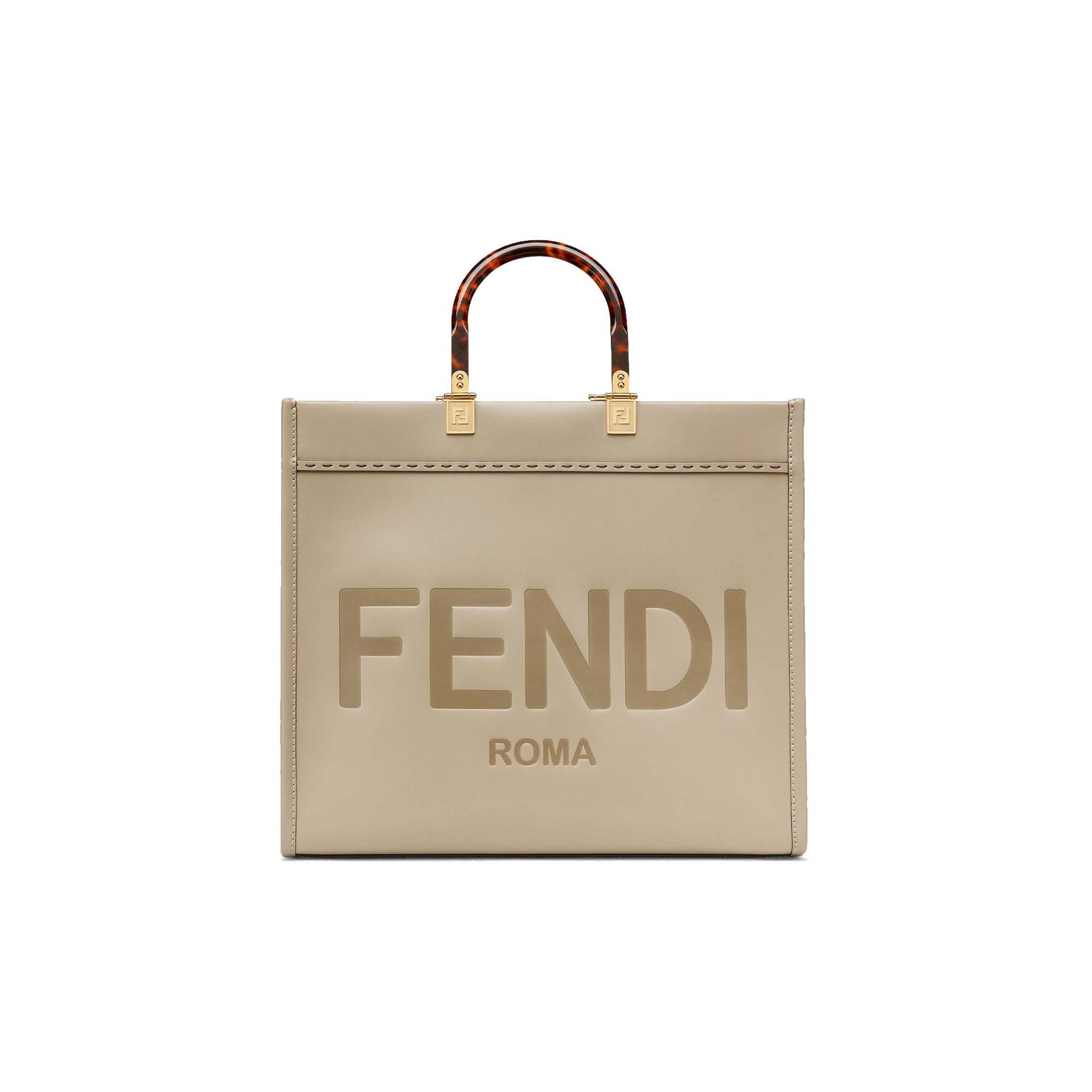 FENDI SUNSHINE MEDIUM - DOVE GRAY LEATHER SHOPPER 8BH386ABVLF0E65 (35*31*17cm)