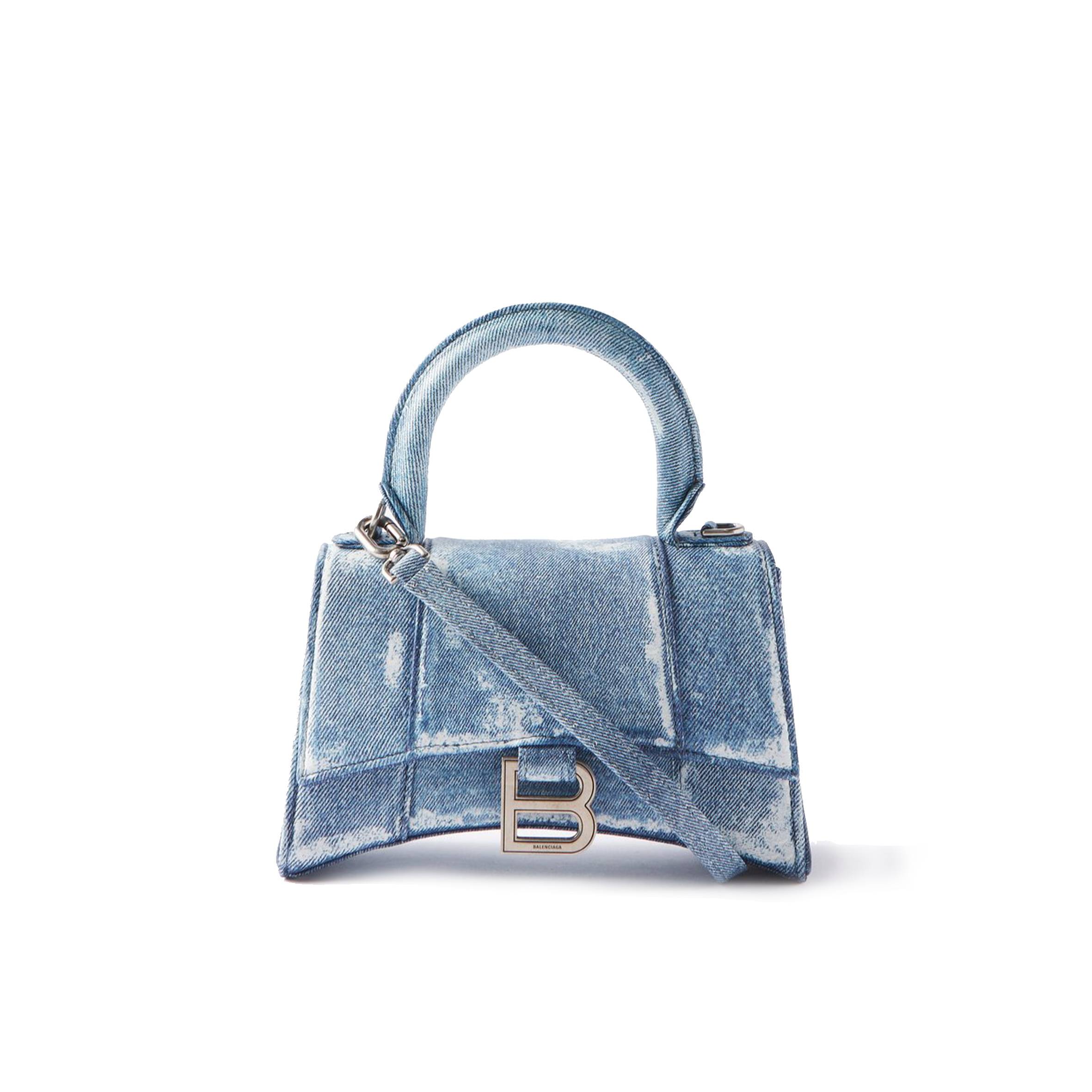 BALENCIAGA BLUE HOURGLASS XS DENIM HANDBAG MATCHESFASHION US (19*12.1*7.6cm)