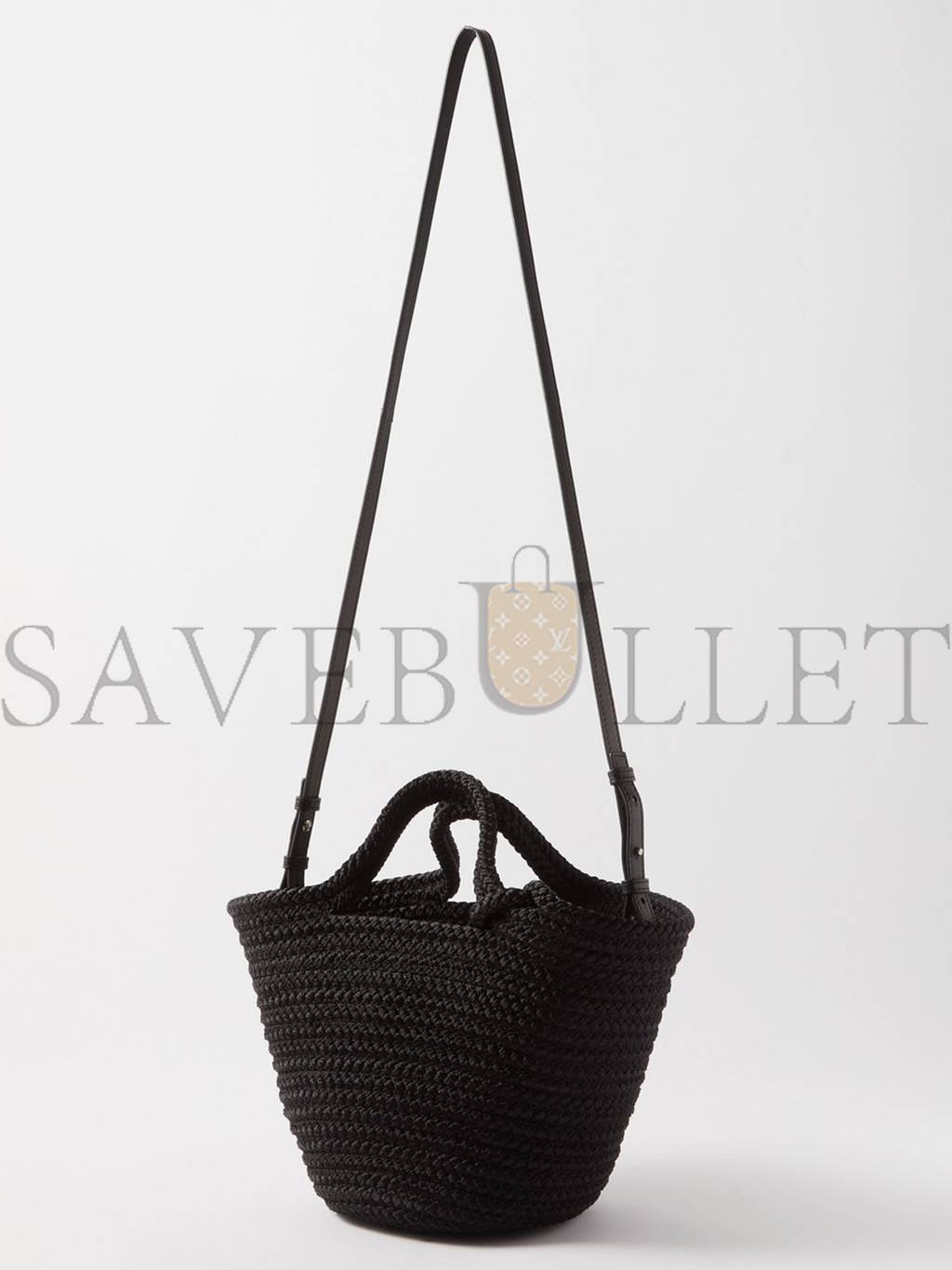 BALENCIAGA BLACK IBIZA WOVEN BASKET BAG MATCHESFASHION US (30.4*19.8*15.2cm)