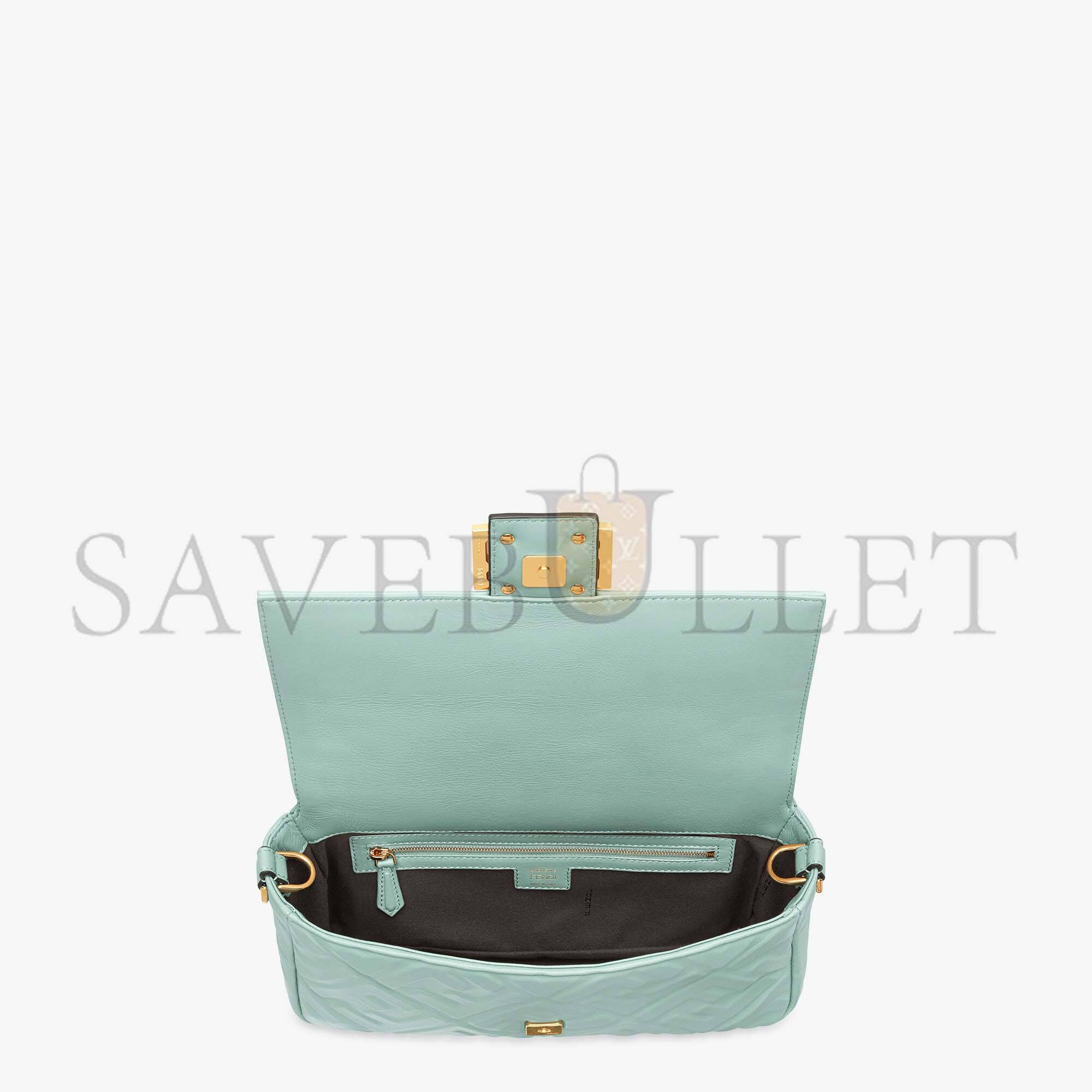 FENDI BAGUETTE - MINT GREEN NAPPA LEATHER BAG 8BR600A72VF1IV6 (27*15*6cm)