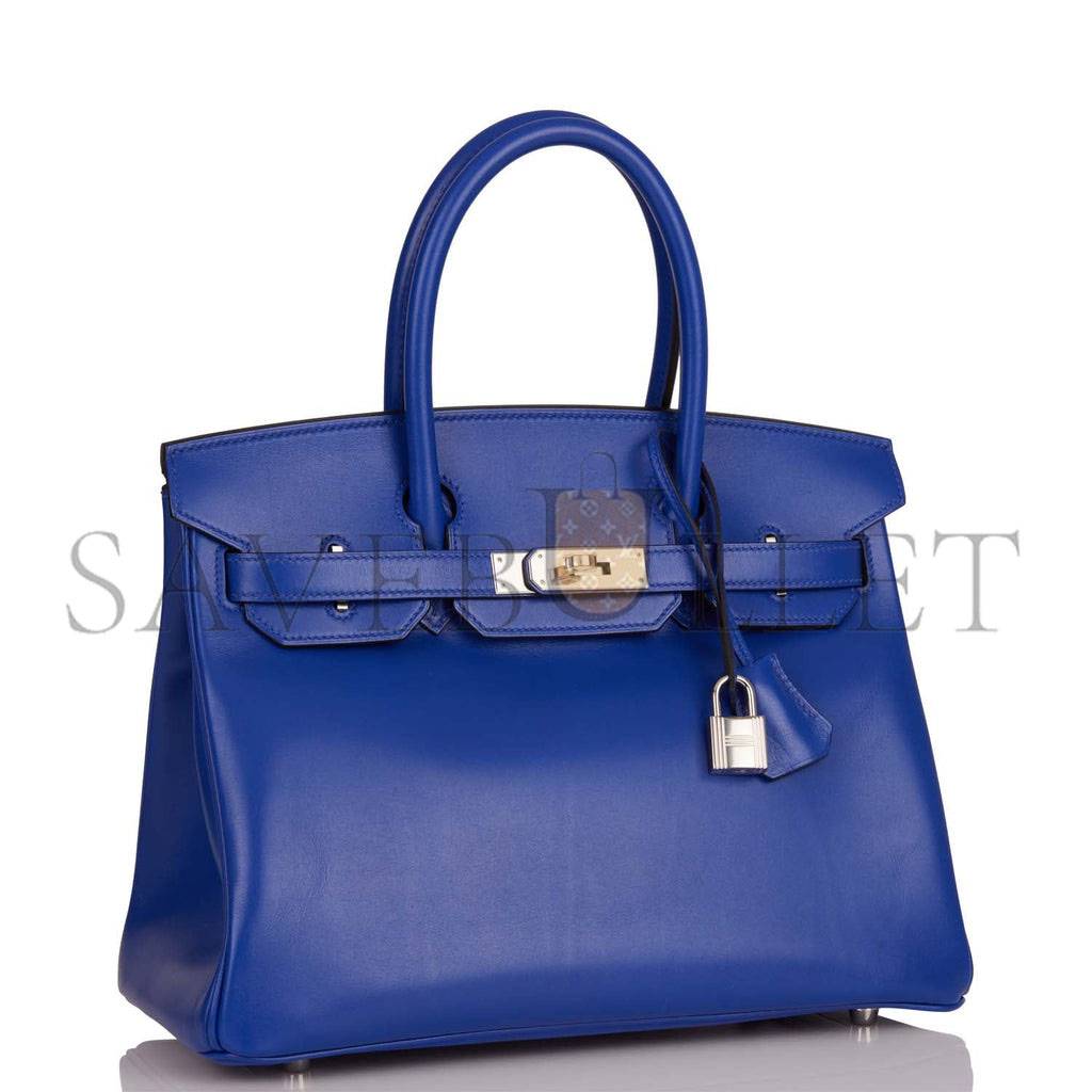 HERMES BIRKIN 30 BLEU ELECTRIC TADELAKT PALLADIUM HARDWARE (30cm)