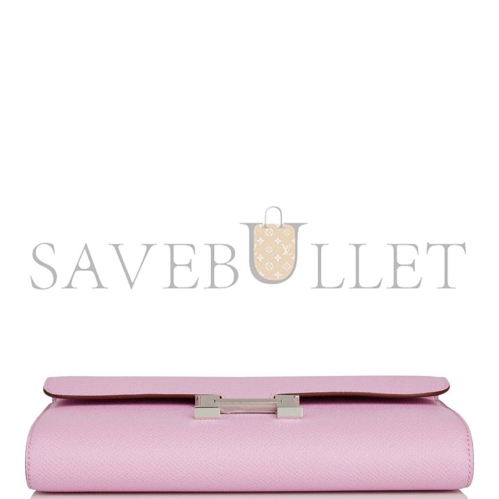 HERMES CONSTANCE WALLET TO GO MAUVE SYLVESTRE EPSOM PALLADIUM HARDWARE (22*11cm)