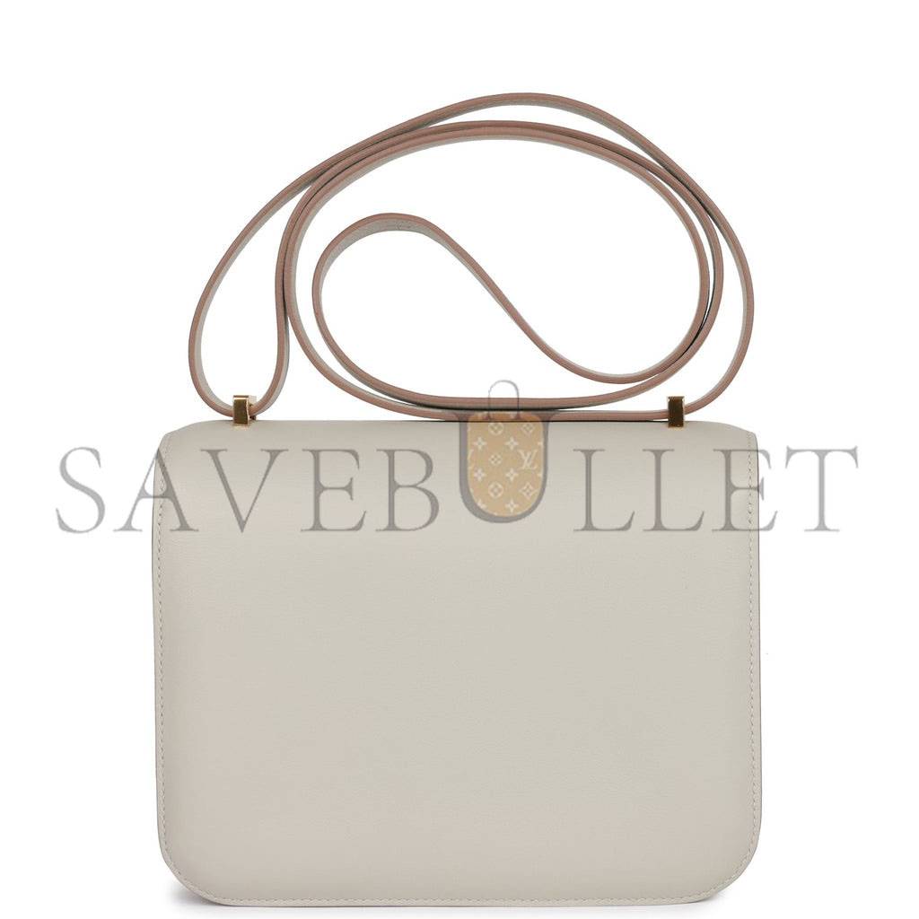 HERMES CONSTANCE 18 GRIS PERLE SWIFT GOLD HARDWARE (18cm)