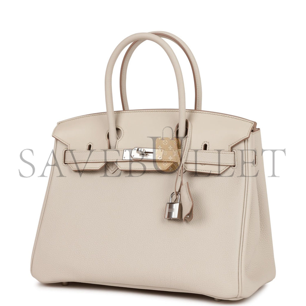 HERMES 3 EN 1 BIRKIN 30 BETON TOGO AND SWIFT PALLADIUM HARDWARE  (30cm)