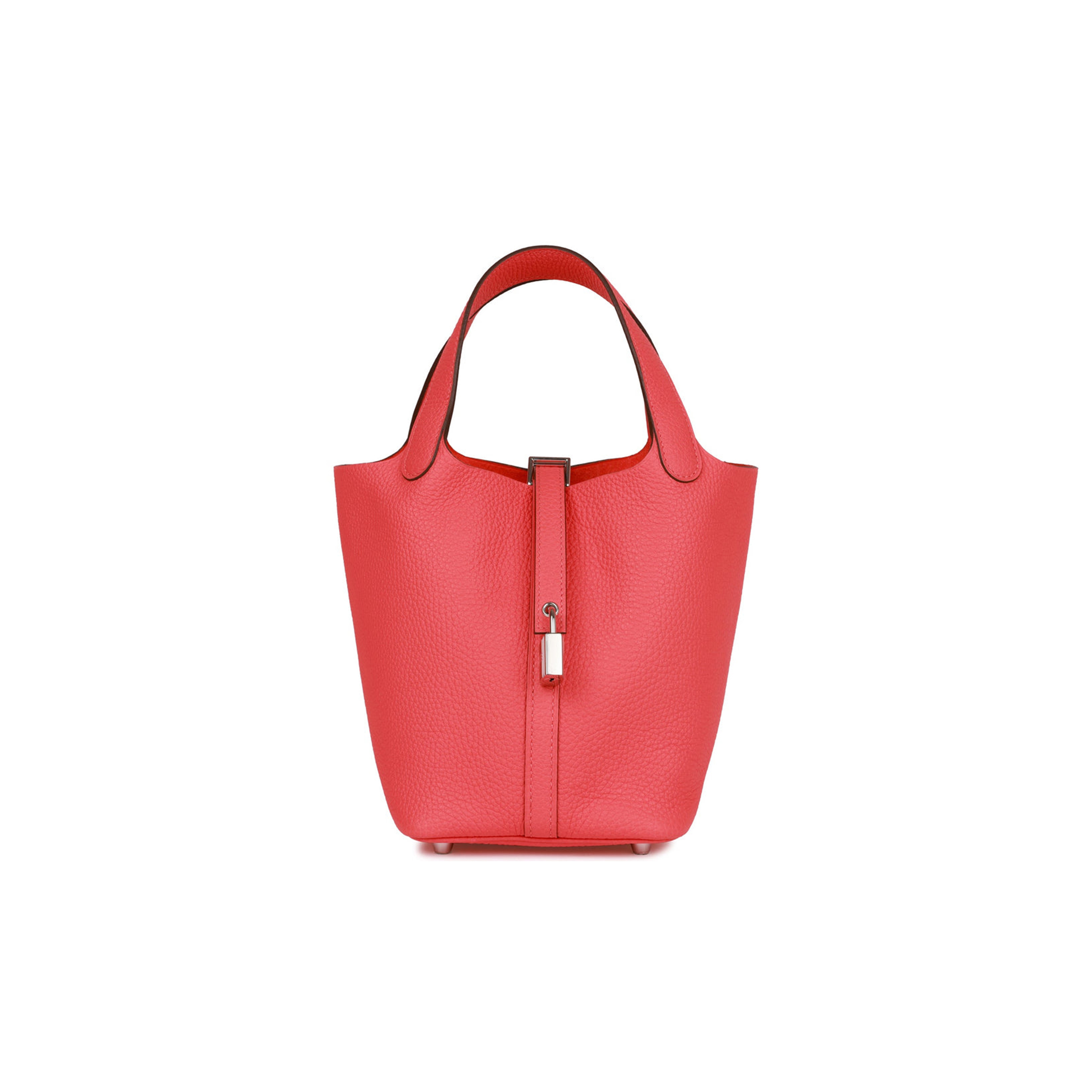 HERMES PICOTIN LOCK 18 ROSE TEXAS CLEMENCE PALLADIUM HARDWARE (18*13*18cm)