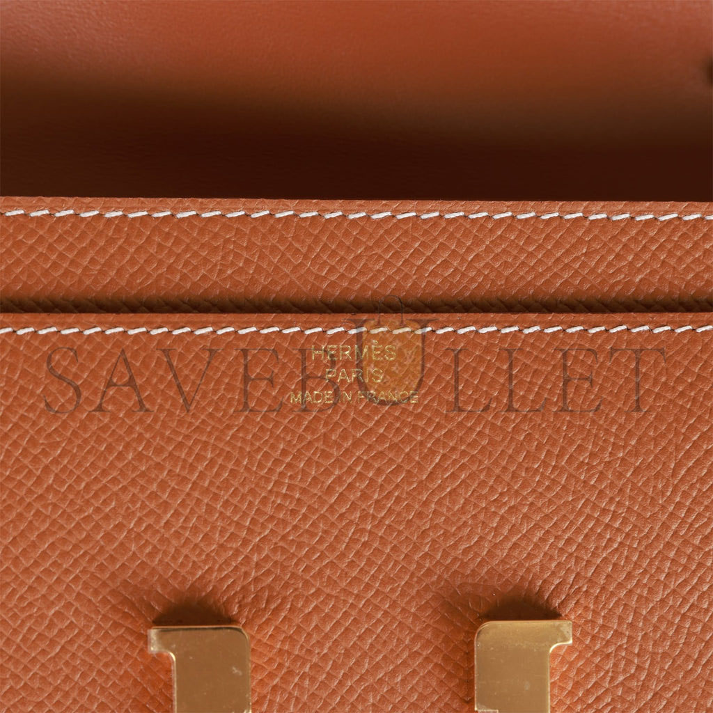 HERMES CONSTANCE WALLET TO GO GOLD EPSOM GOLD HARDWARE (22*11cm)