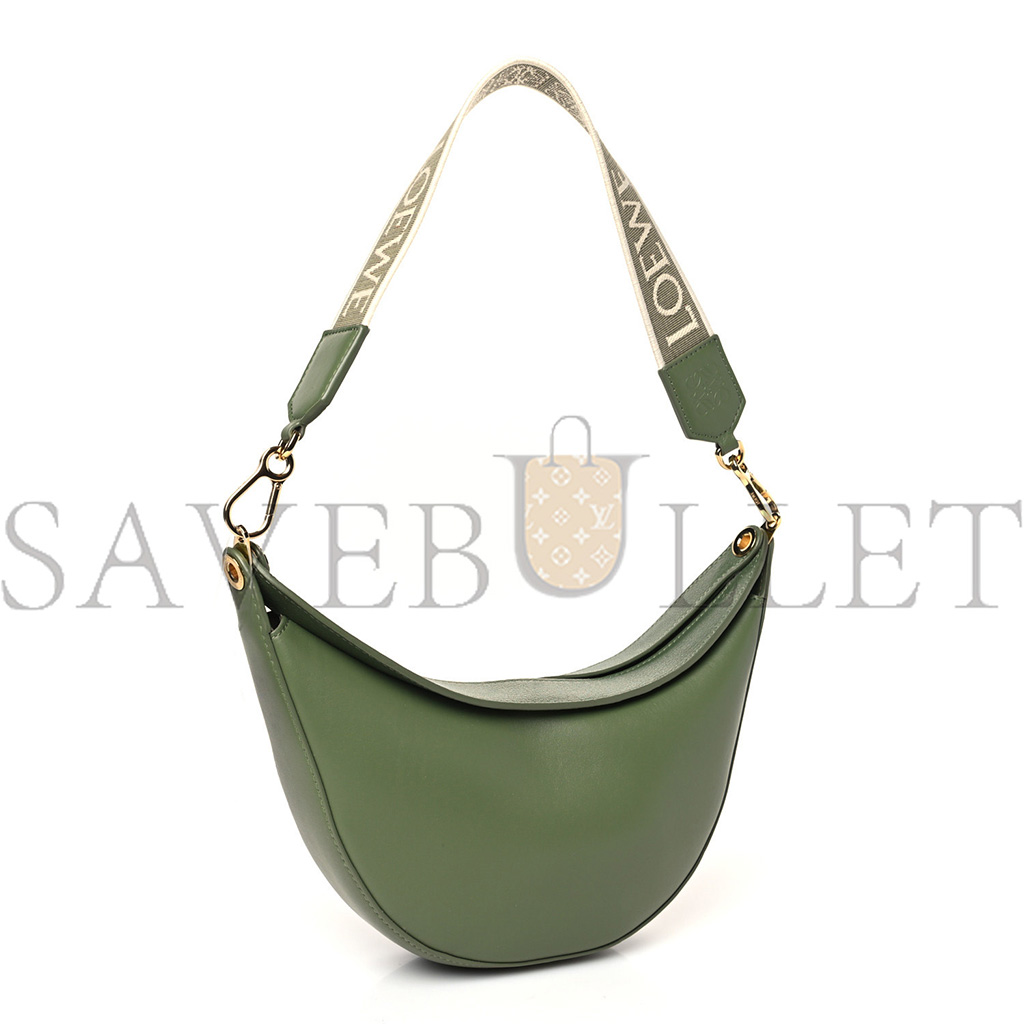 LOEWE SATIN CALFSKIN JACQUARD SMALL LUNA BAG AVOCADO GREEN (20*14*6cm)