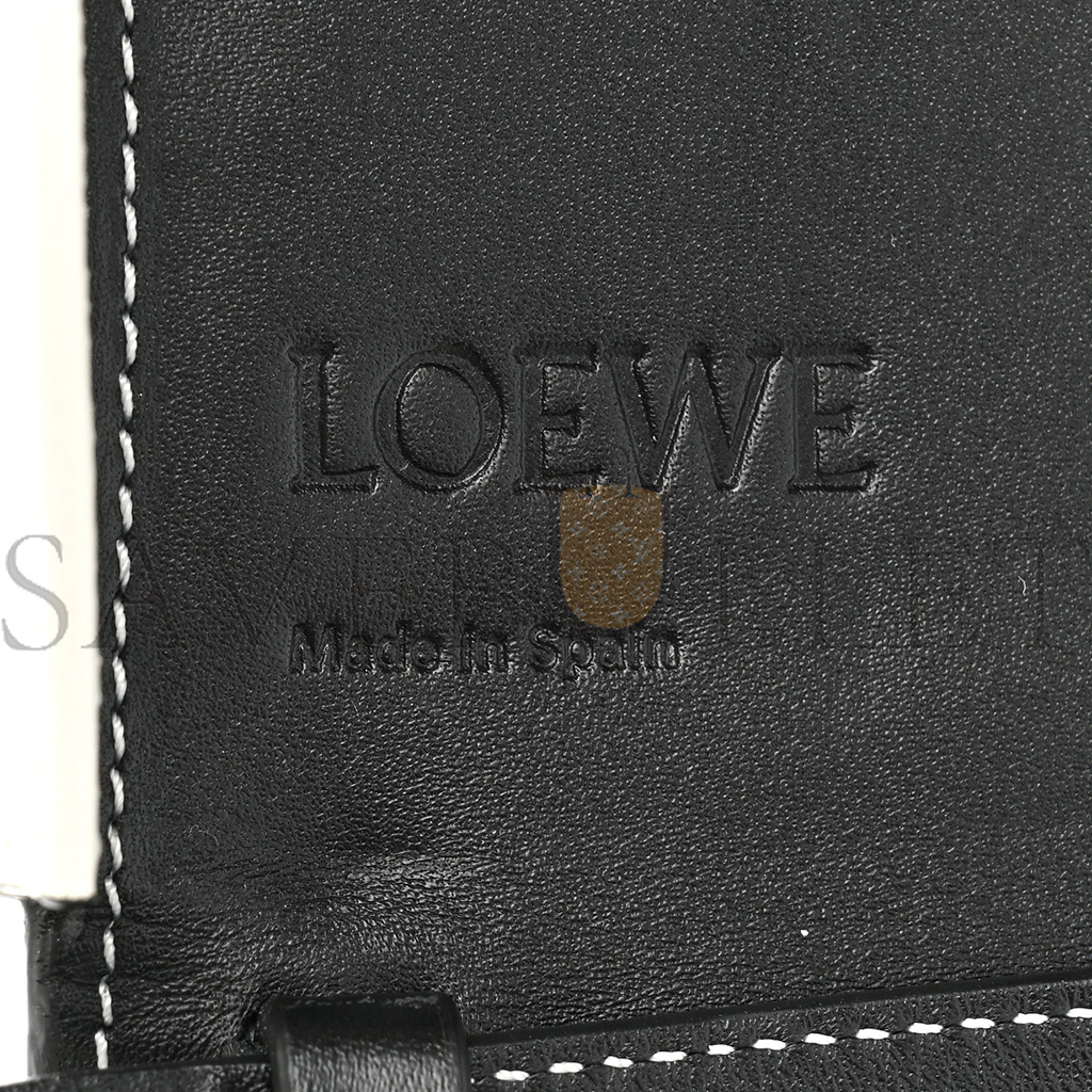 LOEWE SOFT CALFSKIN HEEL BAG BLACK SOFT WHITE (18*15*4cm)