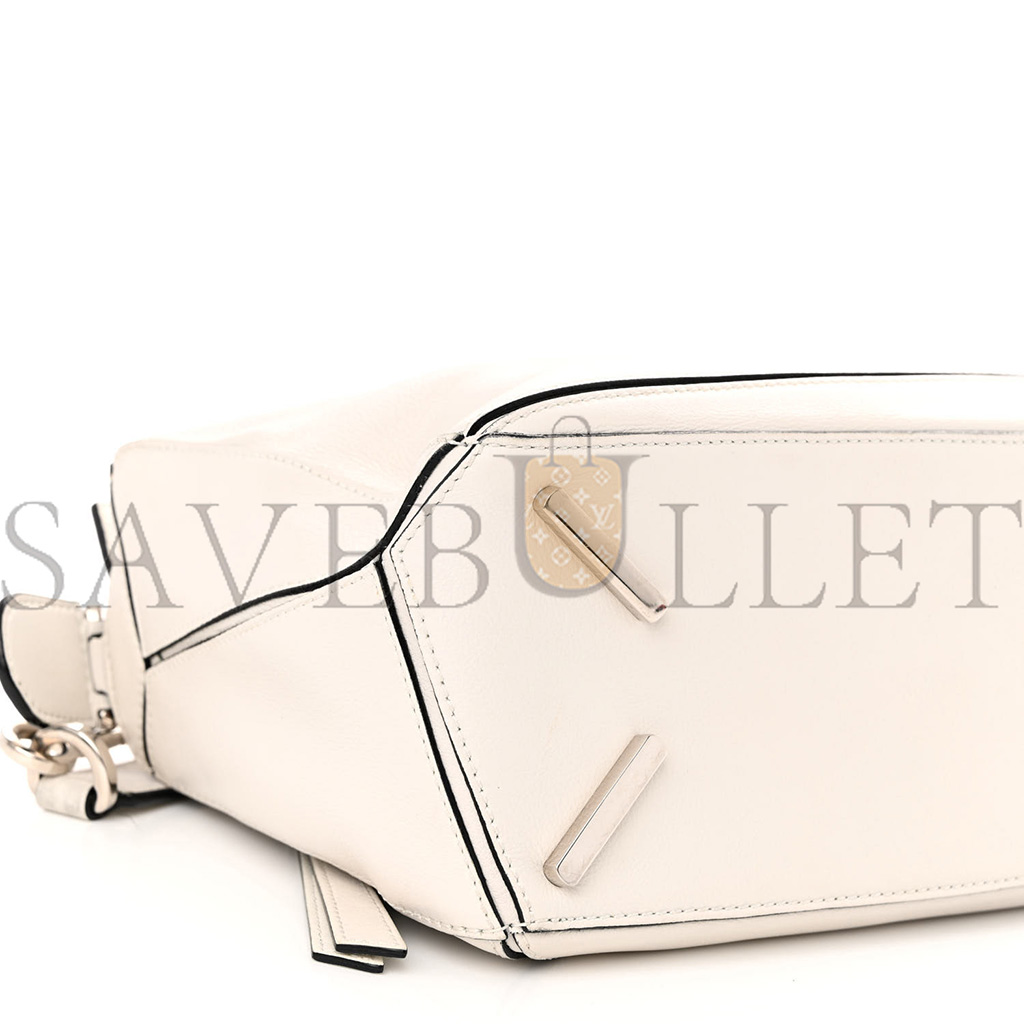 LOEWE GRAINED CALFSKIN SMALL PUZZLE BAG WHITE (24*16.5*10.5cm)