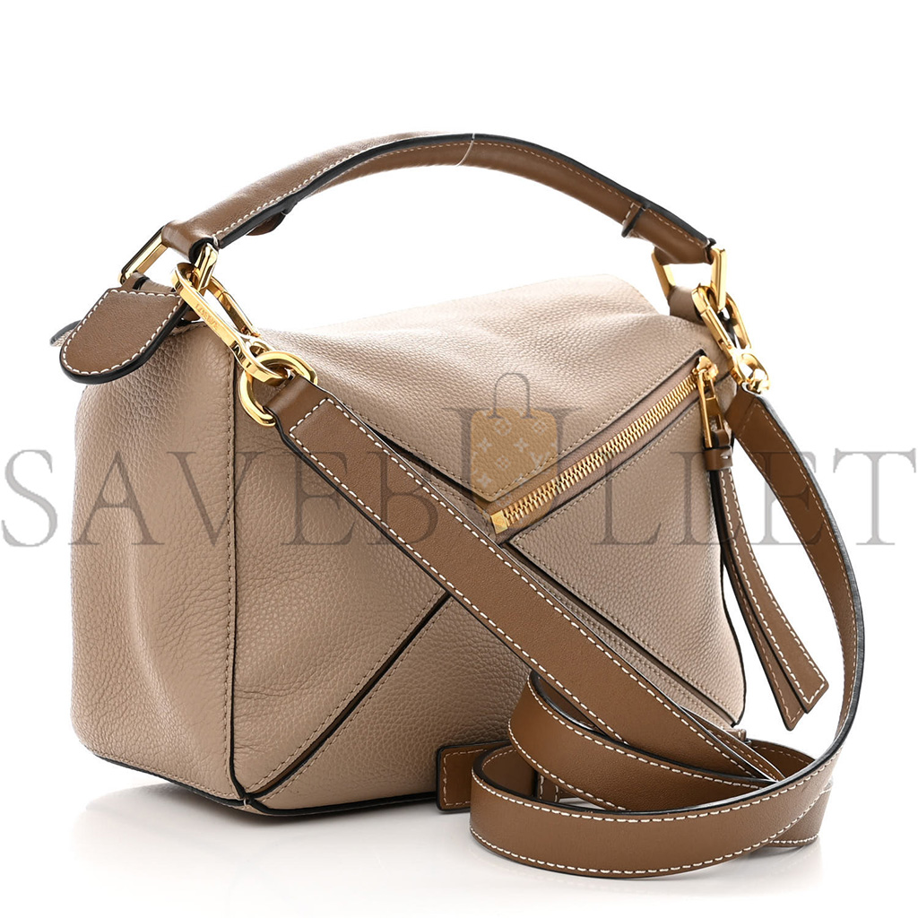 LOEWE GRAINED CALFSKIN SMALL PUZZLE BAG SAND MINK (24*16.5*10.5cm)