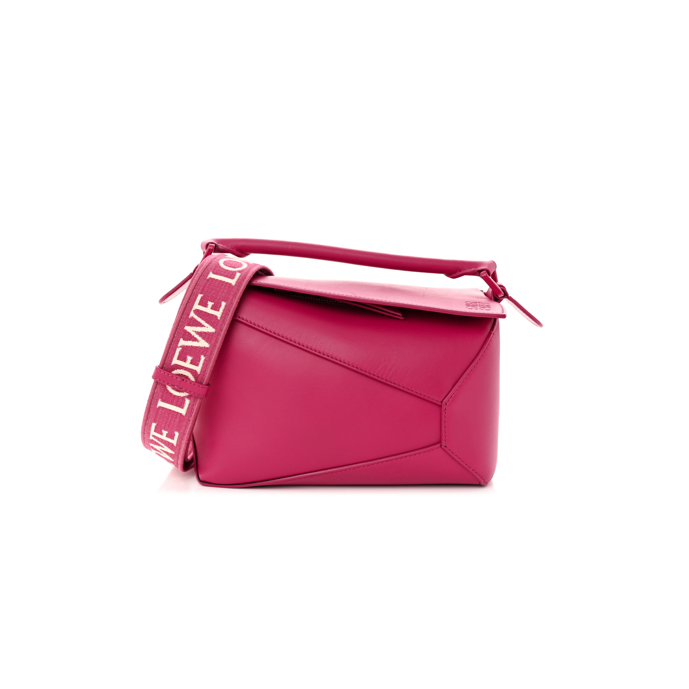 LOEWE SATIN CALFSKIN MONOCHROME SMALL PUZZLE EDGE BAG RUBY RED GLAZE (24*16.5*10.5cm)