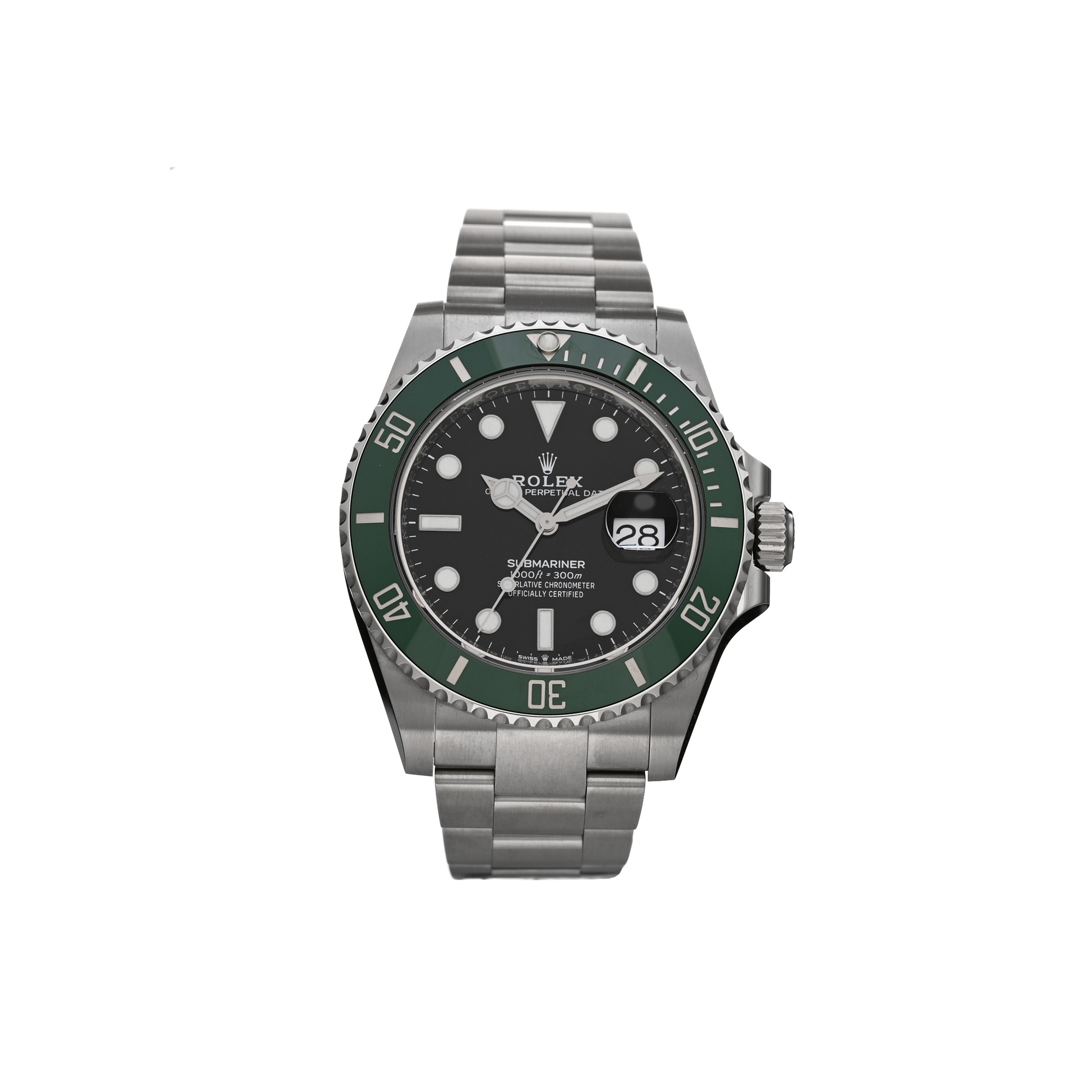 ROLEX STAINLESS STEEL 41MM OYSTER PERPETUAL SUBMARINER DATE &QUOT;KERMIT&QUOT; WATCH BLACK 126610LV