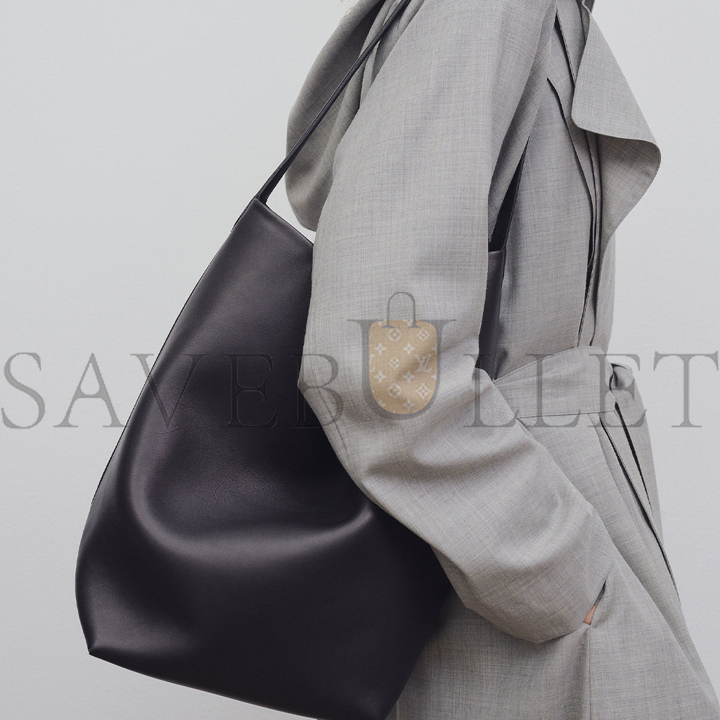 THE ROW LARGE NS PARK TOTE BAG IN LEATHER BLACK W1273L129BLPL (43*38*20cm)