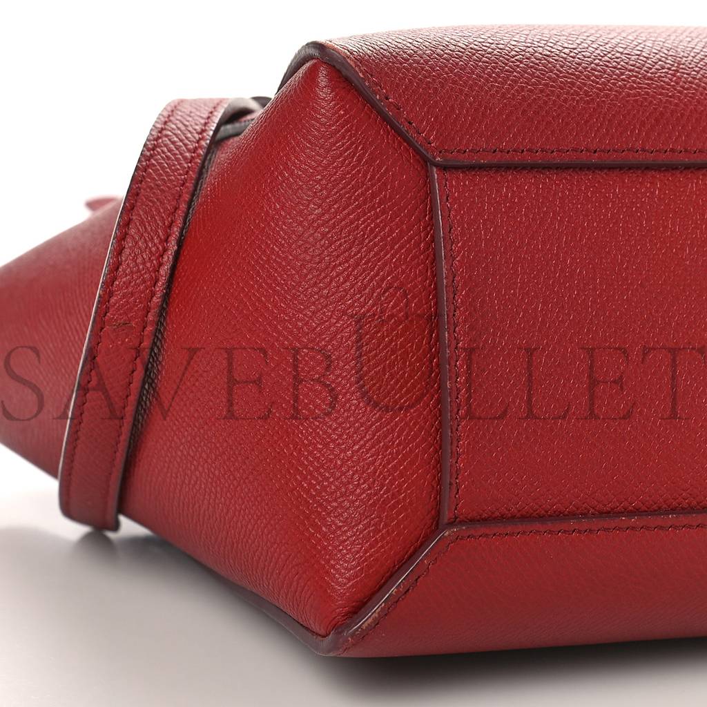 CELINE GRAINED CALFSKIN NANO BELT BAG RUBY (20*19*11cm)