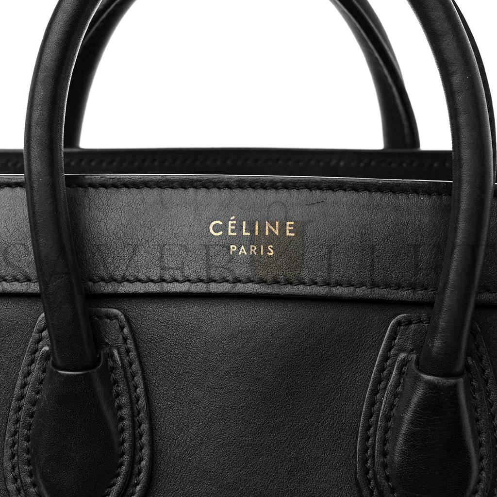 CELINE SMOOTH CALFSKIN NANO LUGGAGE BLACK (20*20*10cm)