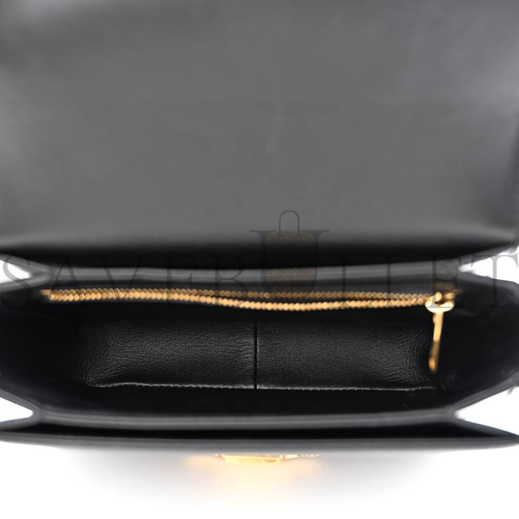 CELINE SHINY CALFSKIN TEEN TRIOMPHE BLACK (18*13*7cm)