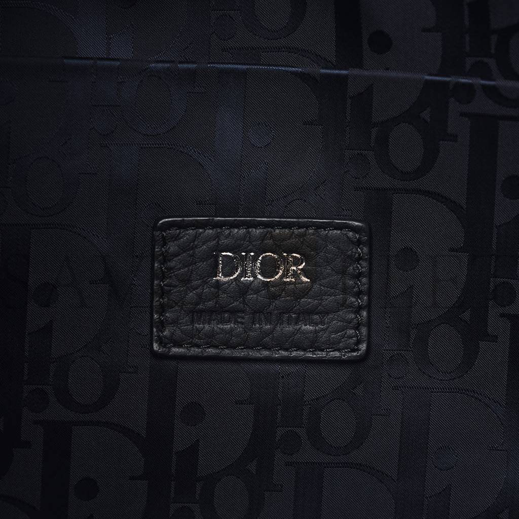 DIOR GRAINED CALFSKIN SADDLE SOFT BAG BLACK (31*27*12.7cm)